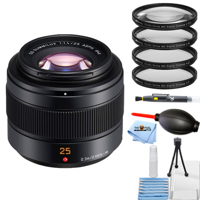 Panasonic Leica DG Summilux 25 mm f/1.4 II ASPH. Objektiv + Makrofilter-Kit-Paket