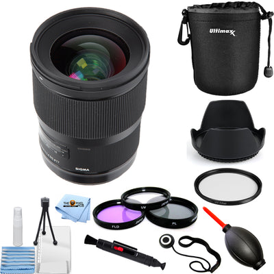 Sigma 28 mm f/1.4 DG HSM Art-Objektiv für Nikon F 441954 Objektivtasche Filter-Kit-Paket