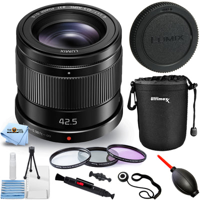 Panasonic Lumix G 42,5 mm f/1,7 ASPH. POWER OIS-Objektiv – 10-teiliges Zubehörpaket