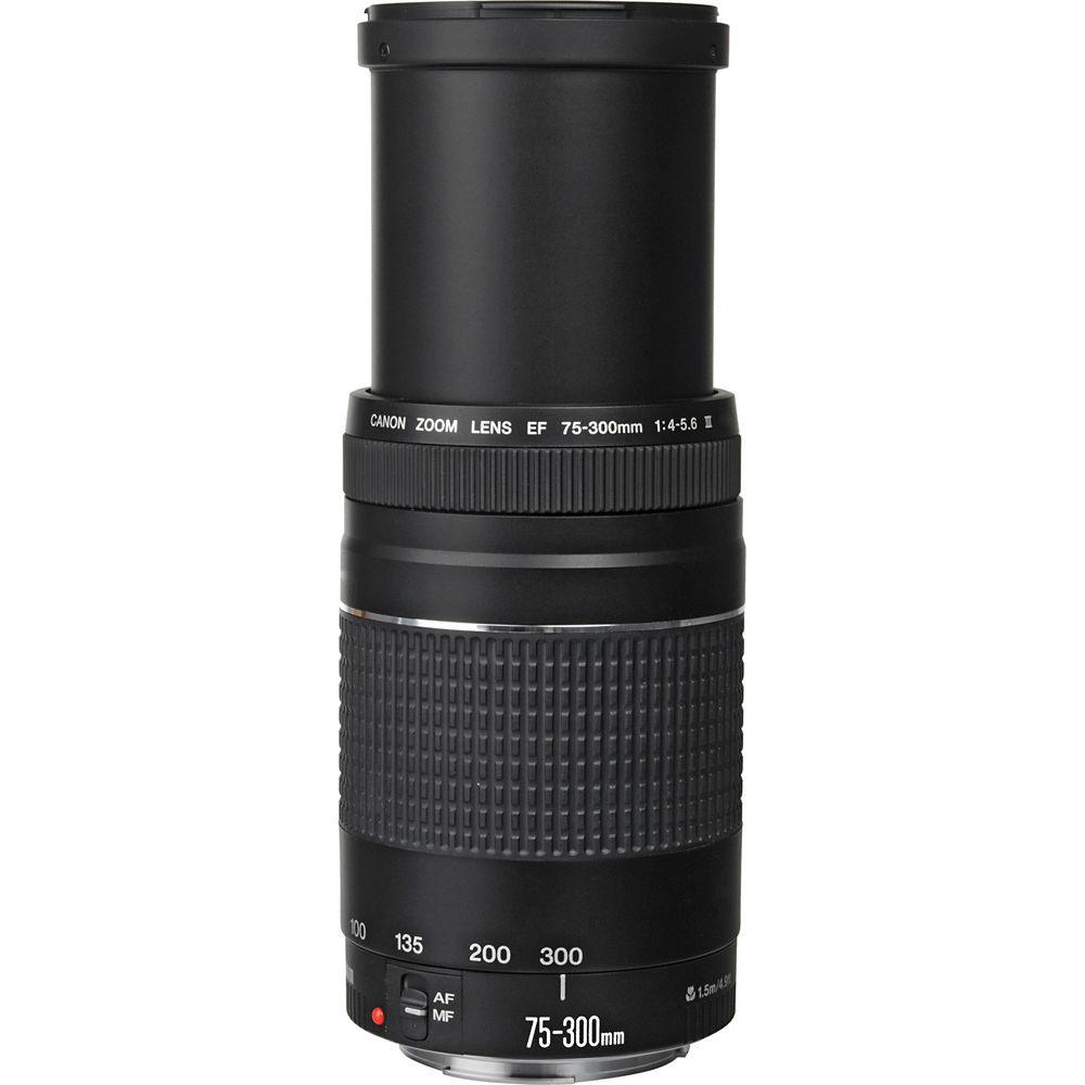 Canon EF 75-300mm f/4-5.6 III Objektiv (Schwarz) + Tele- und Weitwinkelobjektive