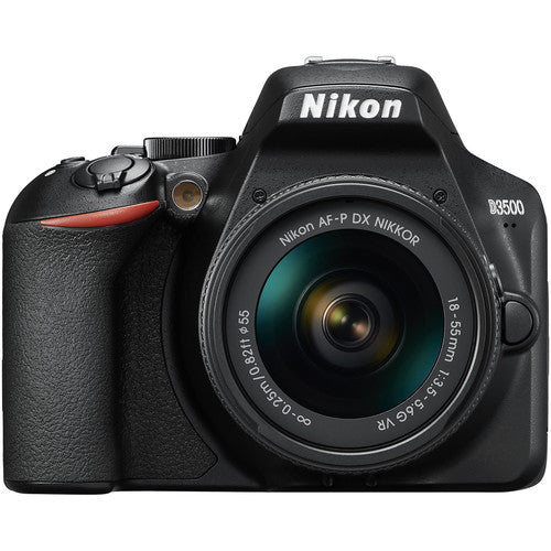 Nikon D3500 DSLR-Kamera mit AF-P DX 18–55 mm + 70–300 mm VR-Objektiven, 64 GB-Paket