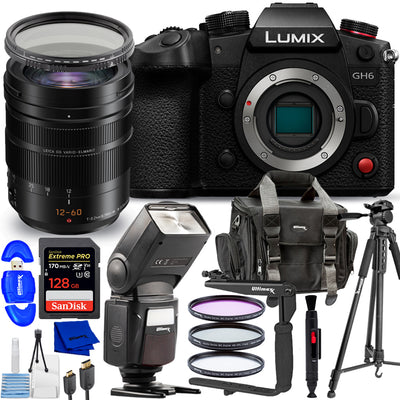 Panasonic Lumix GH6 mit 12-60 mm f/2.8-4 Objektiv DC-GH6LK - 12-teiliges Zubehörpaket