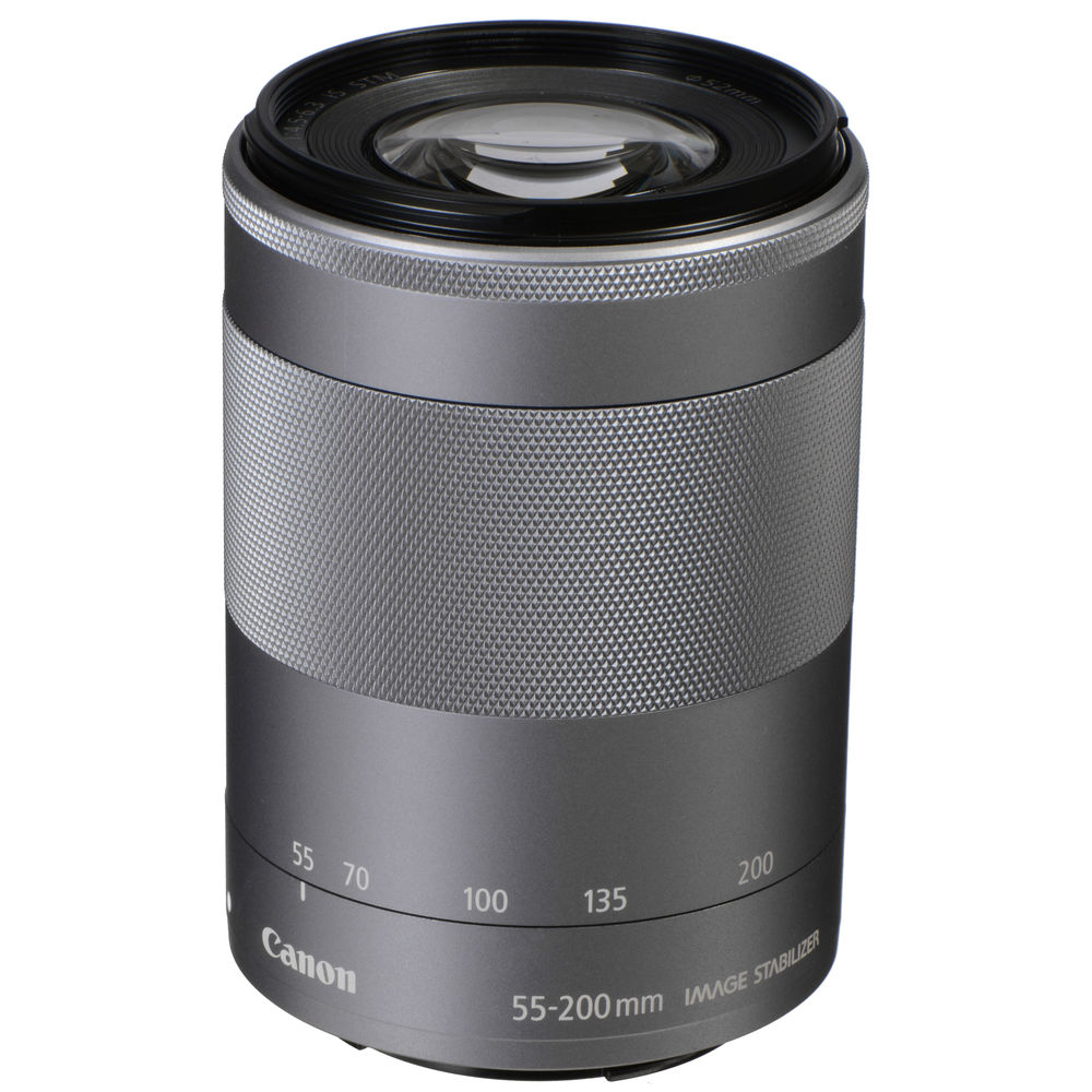 Canon EF-M 55-200mm f/4.5-6.3 IS STM Lens (Silver) - 1122C002