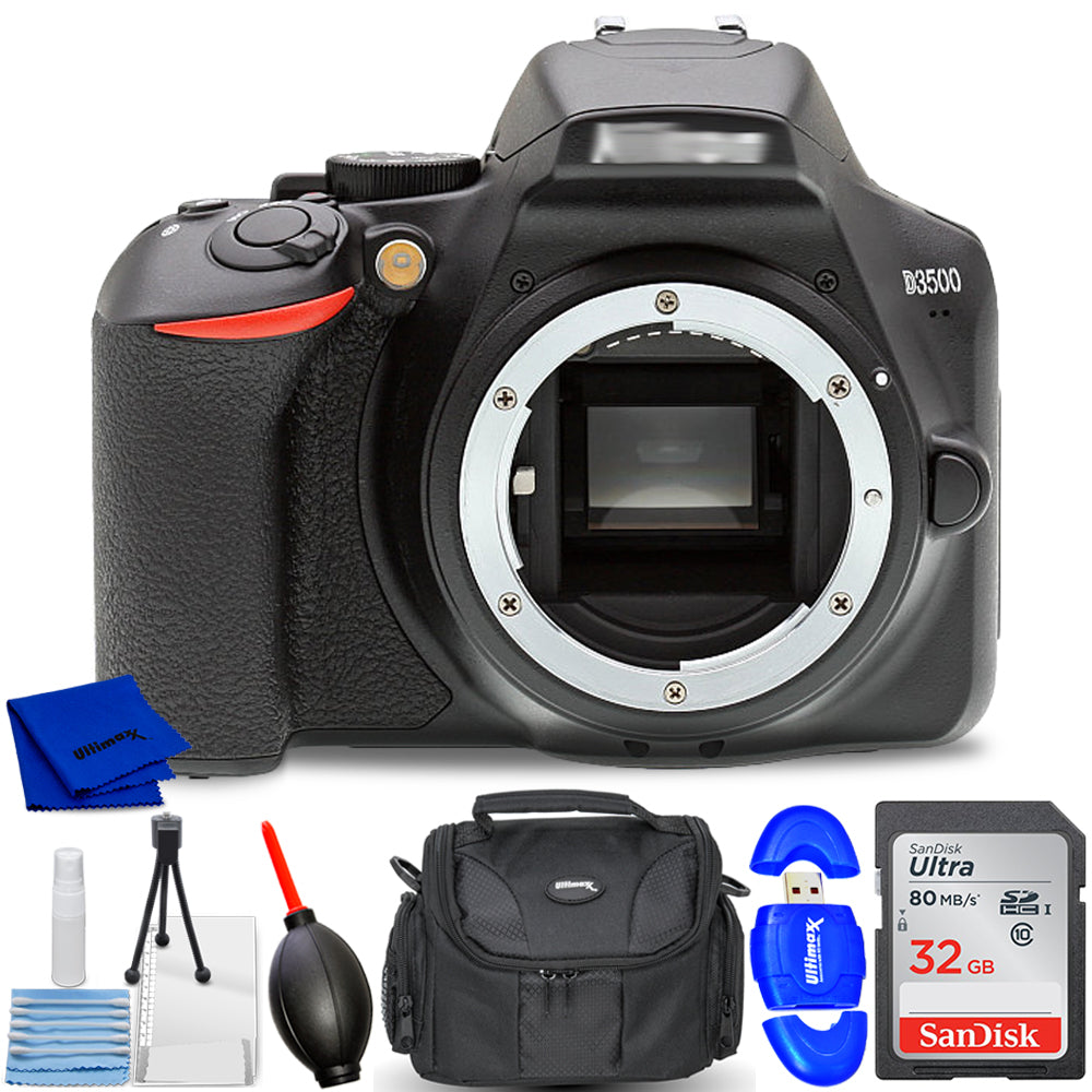 Nikon D3500 24.2MP DSLR Camera (Body Only) 33895 - 7PC Accessory Bundle