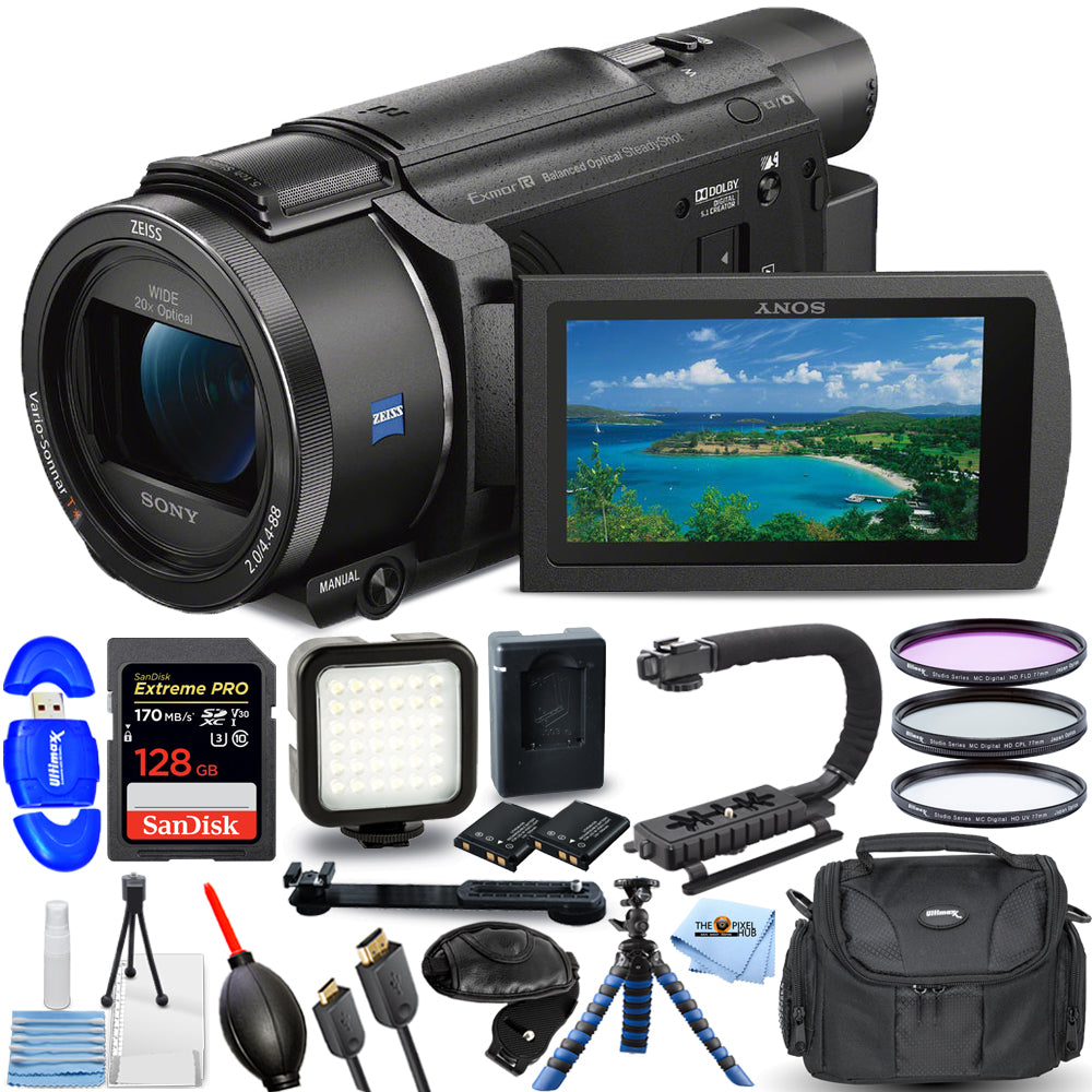 Sony FDR-AX53 4K Ultra HD Handycam Camcorder (Schwarz) - 15-teiliges Zubehörpaket