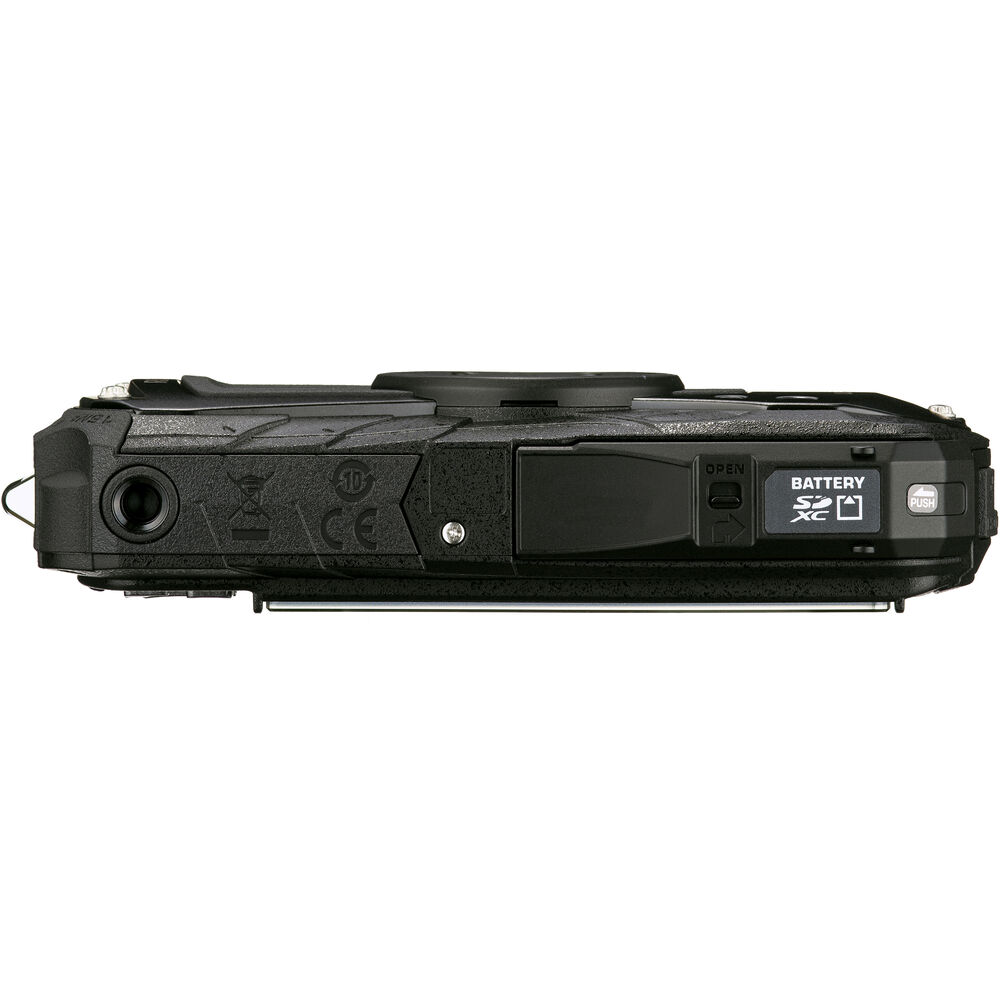 Ricoh WG-80 Digitalkamera (Schwarz) 03123 - 8-teiliges Zubehörpaket