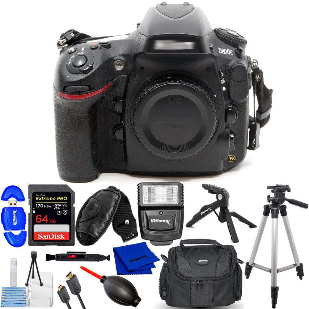 Nikon D800E Digital SLR Camera (Body Only) 25498 - 12PC Accessory Bundle