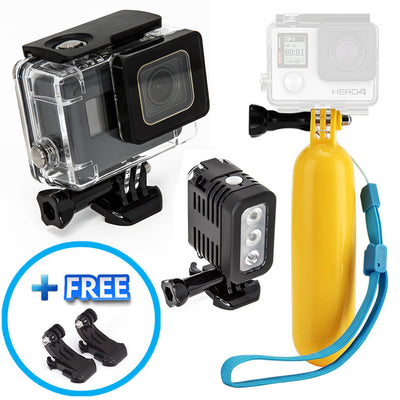 Scuba Divers Bundle für GoPro HERO7 HERO6 HERO5 mit Gehäuse, LED-Licht und Floaty