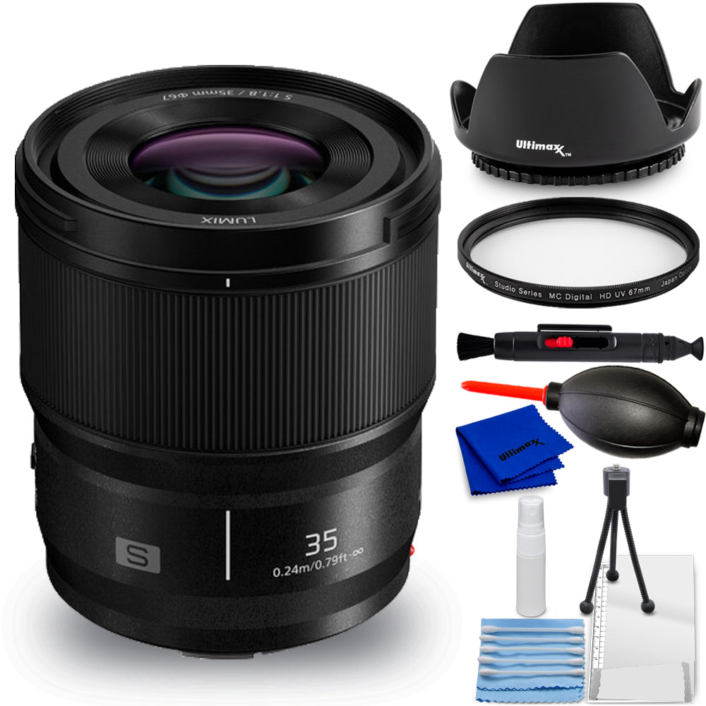 Panasonic Lumix S 35mm f/1.8 Lens S-S35 - 7PC Accessory Bundle