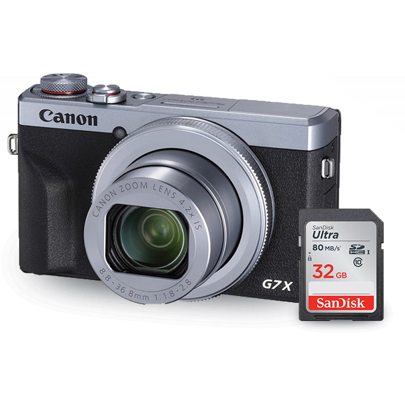 Canon PowerShot G7 X Mark III Digital Camera (Silver) + Sandisk Ultra 32GB