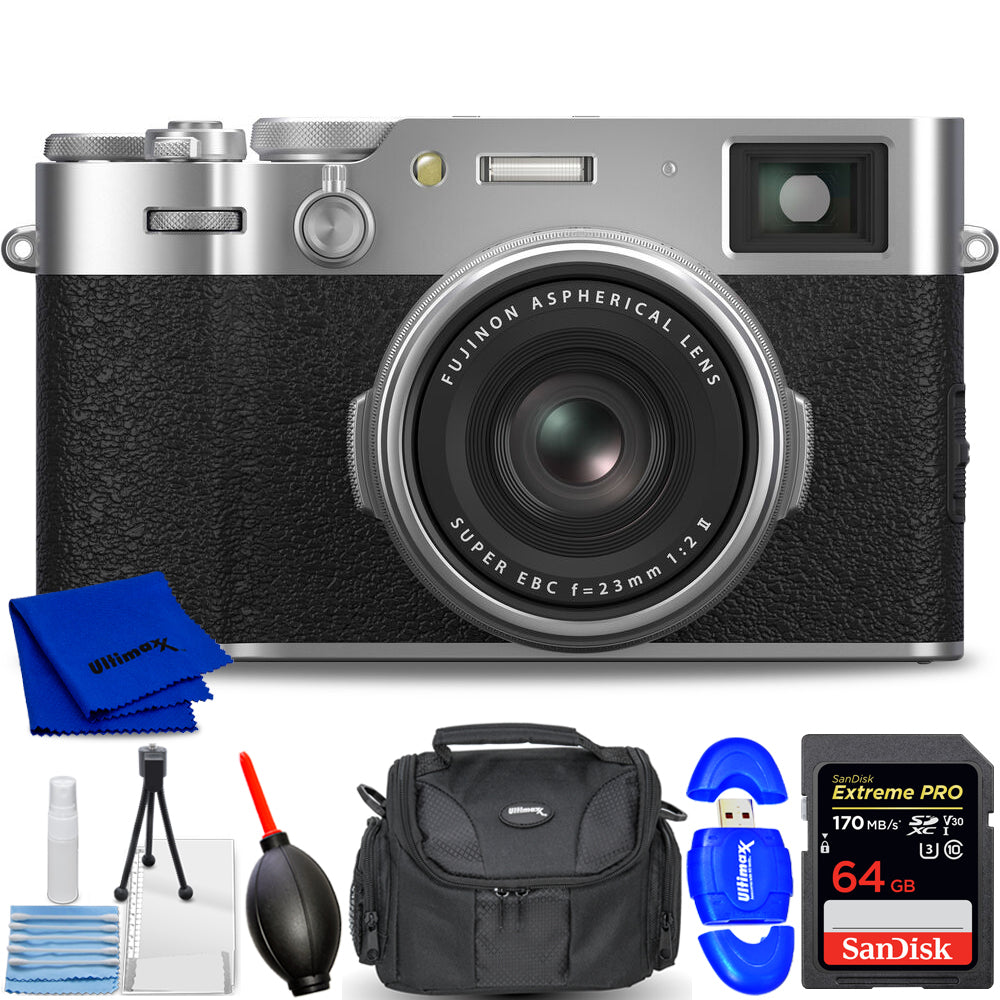 FUJIFILM X100VI Digital Camera (Silver) 16821822 - 7PC Accessory Bundle