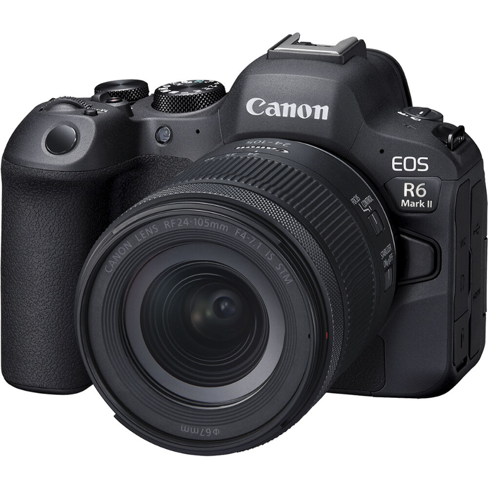 Canon EOS R6 Mark II spiegellose Kamera und 24–105 mm f/4–7,1 Objektiv – Zubehör-Kit